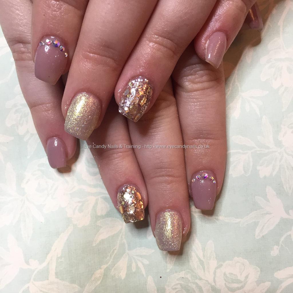 Eye Candy Nails Training Acrylic Nails With Rose Gold Glitter Dust By Joanne Duckmanton On