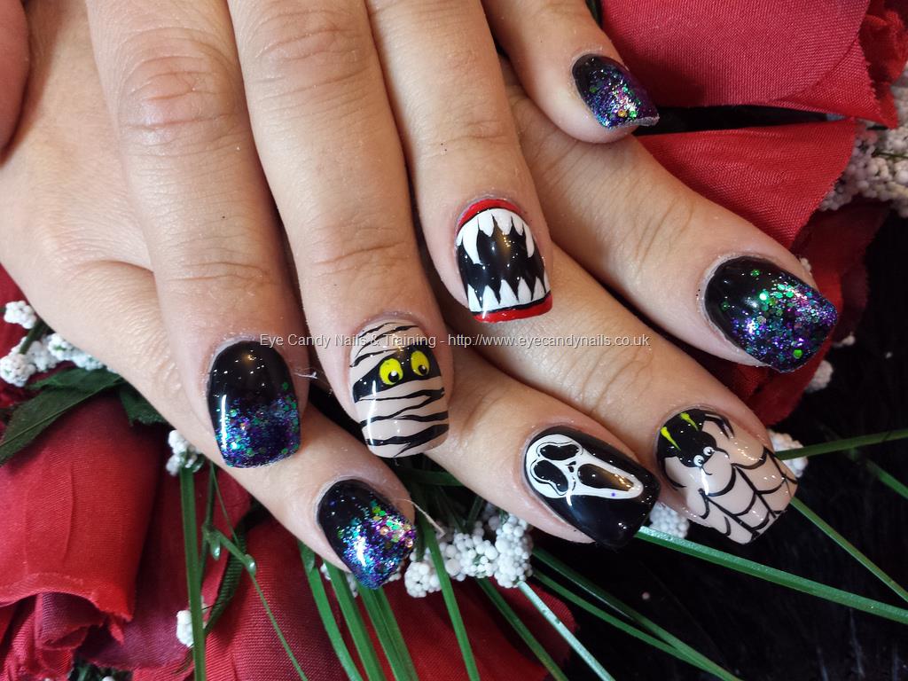 Halloween candy nail art