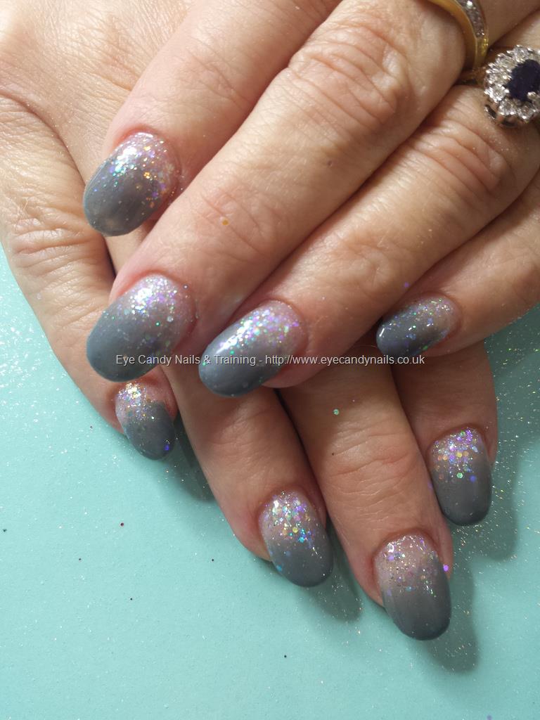 Eye Candy Nails & Training - Grey and glitter gel polish fade by Elaine ...