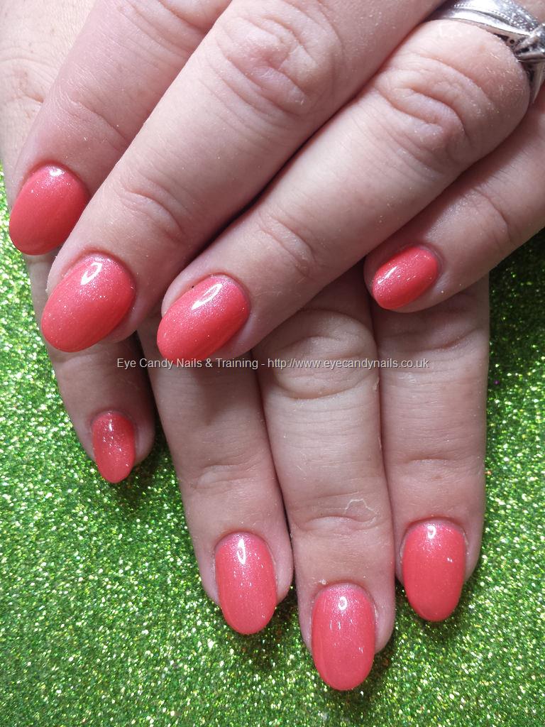 Eye Candy Nails & Training - Coral gel polish over acrylic nails by ...