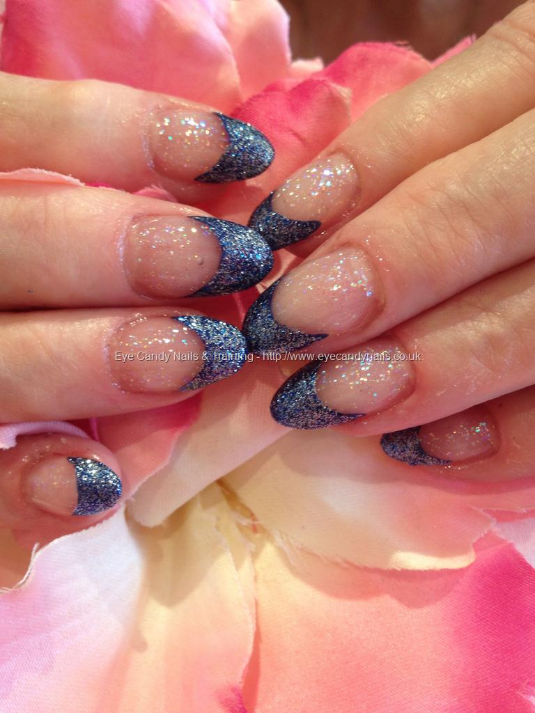 Eye Candy Nails & Training - Blue glitter tips polish nail art by ...
