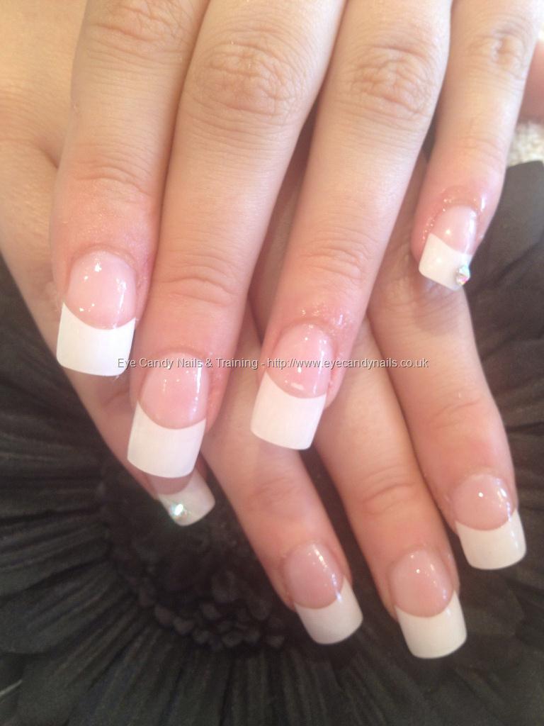 Eye Candy Nails & Training - White tips with Swarovski crystals by ...