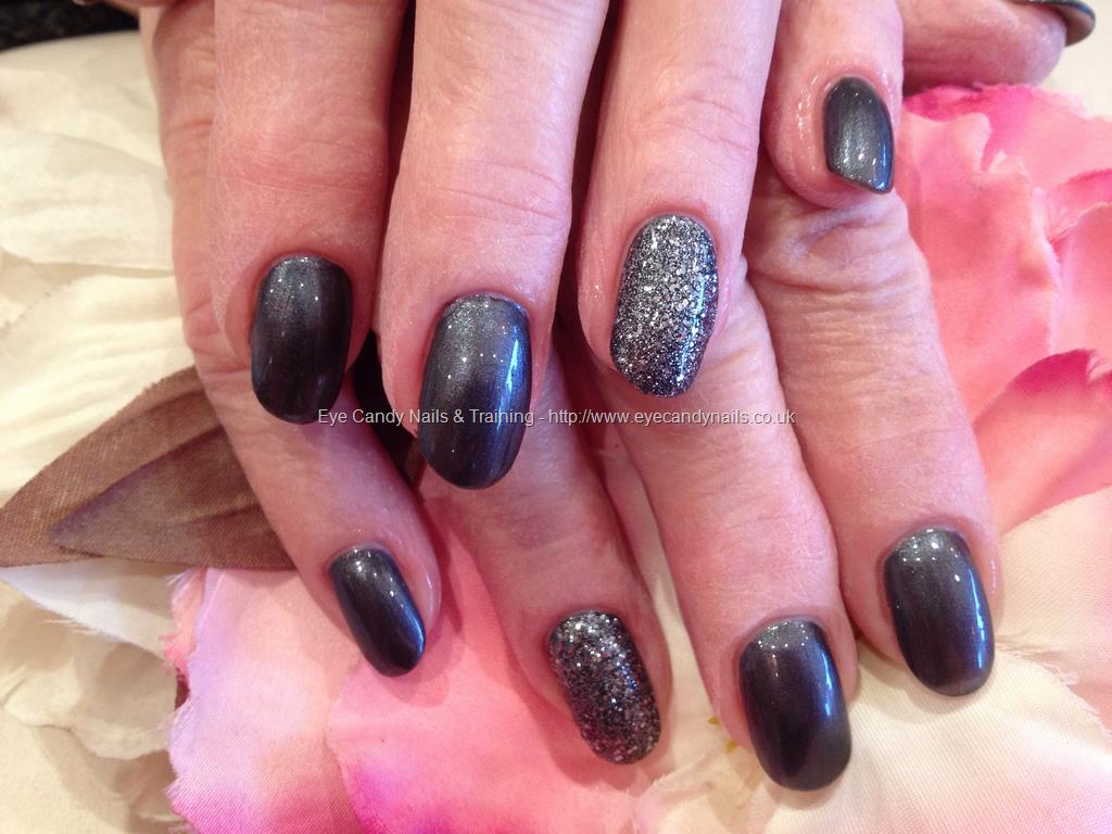 Eye Candy Nails & Training - Charcoal grey polish and glitter over ...