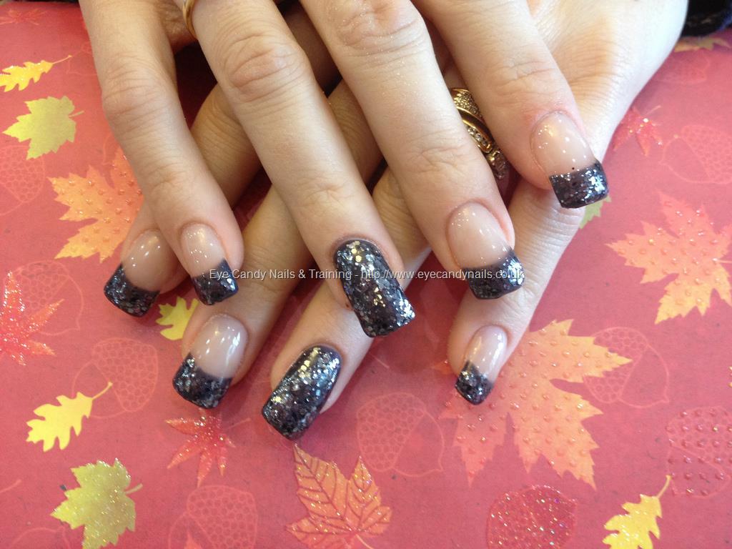 Eye Candy Nails & Training - Acrylic nails with gun metal glitter by ...