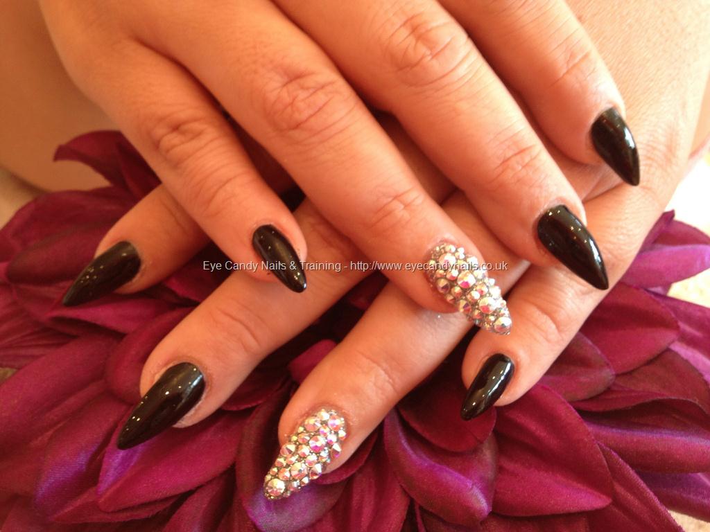 Eye Candy Nails & Training - Stiletto nails with black polish and ...