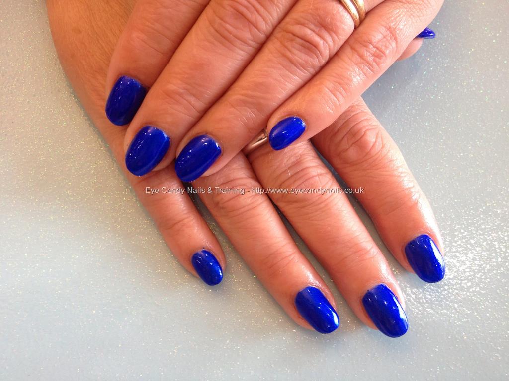 Acrylic overlay with royal blue polish Acrylic overlay with royal blue 