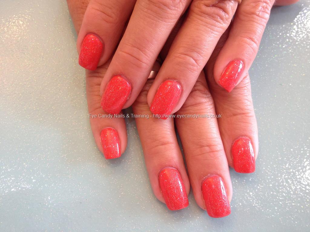 Eye Candy Nails & Training - Acrylic nails with coral polish and ...
